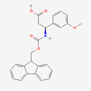 (S)-3-((((9H-Fluoren-9-yl)methoxy)carbonyl)amino)-3-(3-methoxyphenyl)propanoic acid chemical structure (CAS 501015-29-8)