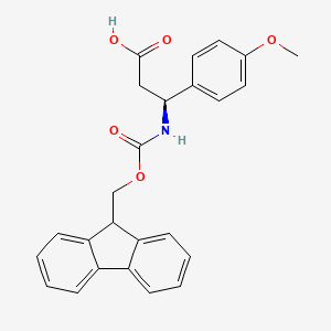 (S)-3-((((9H-Fluoren-9-yl)methoxy)carbonyl)amino)-3-(4-methoxyphenyl)propanoic acid chemical structure (CAS 501015-30-1)