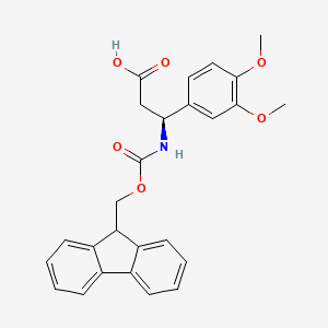 (S)-3-((((9H-Fluoren-9-yl)methoxy)carbonyl)amino)-3-(3,4-dimethoxyphenyl)propanoic acid chemical structure (CAS 501015-37-8)