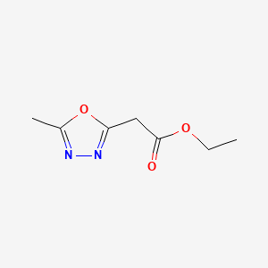 Ethyl 2-(5-methyl-1,3,4-oxadiazol-2-yl)acetate chemical structure (CAS 5011-96-1)