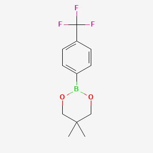 5,5-Dimethyl-2-(4-(trifluoromethyl)phenyl)-1,3,2-dioxaborinane chemical structure (CAS 501374-30-7)