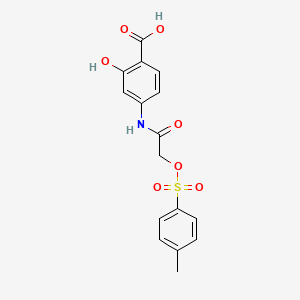 2-Hydroxy-4-(2-(tosyloxy)acetamido)benzoic acid chemical structure (CAS 501919-59-1)