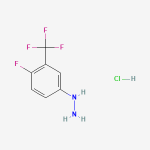 4-Fluoro-3-(trifluoromethyl)phenylhydrazine hydrochloride chemical structure (CAS 502496-22-2)