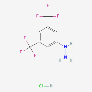3,5-Bis(trifluoromethyl)phenylhydrazine hydrochloride chemical structure (CAS 502496-23-3)