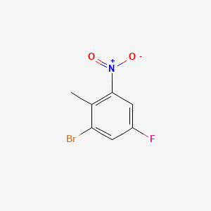 1-Bromo-5-fluoro-2-methyl-3-nitrobenzene chemical structure (CAS 502496-33-5)