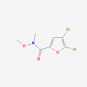 4,5-Dibromo-N-methoxy-N-methylfuran-2-carboxamide chemical structure (CAS 502639-02-3)