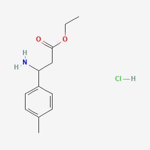 Ethyl 3-amino-3-(p-tolyl)propanoate hydrochloride chemical structure (CAS 502842-12-8)