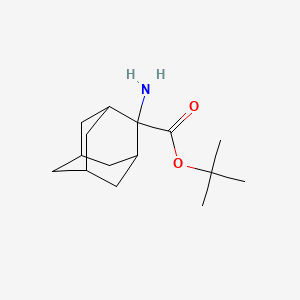 tert-Butyl 2-aminoadamantane-2-carboxylate chemical structure (CAS 502937-07-7)