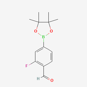 2-Fluoro-4-(4,4,5,5-tetramethyl-1,3,2-dioxaborolan-2-yl)benzaldehyde chemical structure (CAS 503176-50-9)
