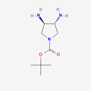 (3R,4R)-tert-Butyl 3,4-diaminopyrrolidine-1-carboxylate chemical structure (CAS 503552-68-9)