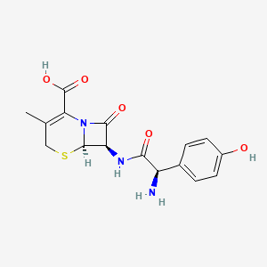 (6R,7R)-7-((R)-2-Amino-2-(4-hydroxyphenyl)acetamido)-3-methyl-8-oxo-5-thia-1-azabicyclo[4.2.0]oct-2-ene-2-carboxylic acid chemical structure (CAS 50370-12-2)