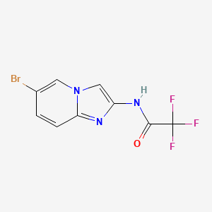 N-(6-Bromoimidazo[1,2-a]pyridin-2-yl)-2,2,2-trifluoroacetamide chemical structure (CAS 504413-35-8)