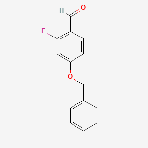 4-(Benzyloxy)-2-fluorobenzaldehyde chemical structure (CAS 504414-32-8)