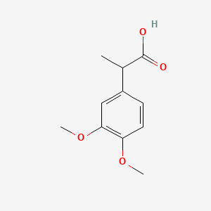 2-(3,4-Dimethoxyphenyl)propanoic acid chemical structure (CAS 50463-74-6)