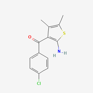 (2-Amino-4,5-dimethylthiophen-3-yl)(4-chlorophenyl)methanone chemical structure (CAS 50508-66-2)