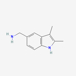 (2,3-Dimethyl-1H-indol-5-yl)methanamine chemical structure (CAS 5054-94-4)