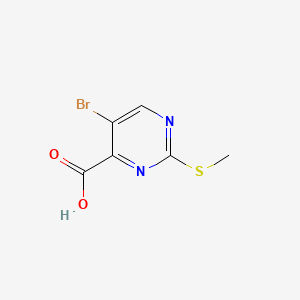 5-Bromo-2-(methylthio)pyrimidine-4-carboxylic acid chemical structure (CAS 50593-92-5)