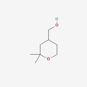 (2,2-Dimethyltetrahydro-2H-pyran-4-yl)methanol chemical structure (CAS 50675-23-5)
