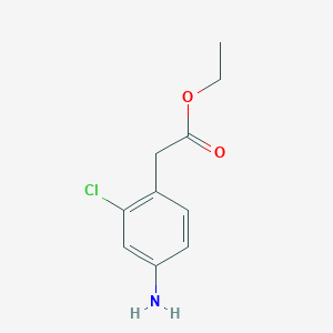 Ethyl 2-(4-amino-2-chlorophenyl)acetate chemical structure (CAS 50712-59-9)