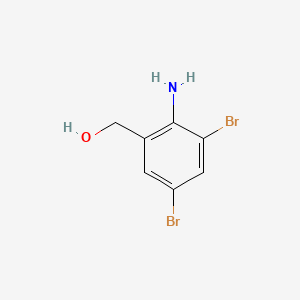 (2-Amino-3,5-dibromophenyl)methanol chemical structure (CAS 50739-76-9)