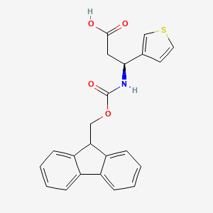 (S)-3-((((9H-Fluoren-9-yl)methoxy)carbonyl)amino)-3-(thiophen-3-yl)propanoic acid chemical structure (CAS 507472-09-5)