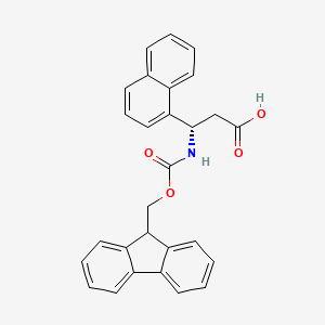 (S)-3-((((9H-Fluoren-9-yl)methoxy)carbonyl)amino)-3-(naphthalen-1-yl)propanoic acid chemical structure (CAS 507472-10-8)