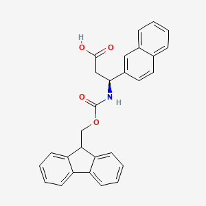 (S)-3-((((9H-Fluoren-9-yl)methoxy)carbonyl)amino)-3-(naphthalen-2-yl)propanoic acid chemical structure (CAS 507472-11-9)
