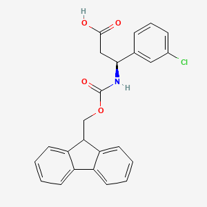 (S)-3-((((9H-Fluoren-9-yl)methoxy)carbonyl)amino)-3-(3-chlorophenyl)propanoic acid chemical structure (CAS 507472-16-4)