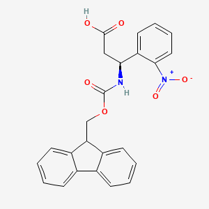 (S)-3-((((9H-Fluoren-9-yl)methoxy)carbonyl)amino)-3-(2-nitrophenyl)propanoic acid chemical structure (CAS 507472-25-5)