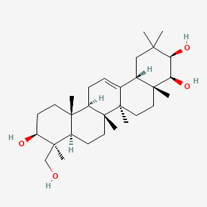 (3R,4S,4aR,6aS,6bR,8aR,9S,10S,12aR,12bR,14bS)-9-(Hydroxymethyl)-2,2,4a,6a,6b,9,12a-heptamethyl-1,2,3,4,4a,5,6,6a,6b,7,8,8a,9,10,11,12,12a,12b,13,14b-icosahydropicene-3,4,10-triol chemical structure (CAS 508-01-0)