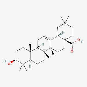 (4aS,6aS,6bR,8aR,10S,12aR,12bR,14bS)-10-Hydroxy-2,2,6a,6b,9,9,12a-heptamethyl-1,3,4,5,6,6a,6b,7,8,8a,9,10,11,12,12a,12b,13,14b-octadecahydropicene-4a(2H)-carboxylic acid chemical structure (CAS 508-02-1)