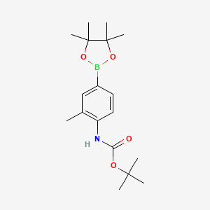 tert-Butyl (2-methyl-4-(4,4,5,5-tetramethyl-1,3,2-dioxaborolan-2-yl)phenyl)carbamate chemical structure (CAS 508223-54-9)