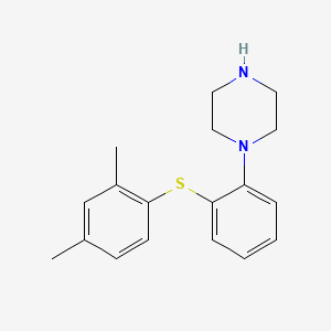 1-(2-((2,4-Dimethylphenyl)thio)phenyl)piperazine chemical structure (CAS 508233-74-7)