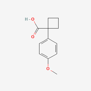 1-(4-Methoxyphenyl)cyclobutanecarboxylic acid chemical structure (CAS 50921-37-4)