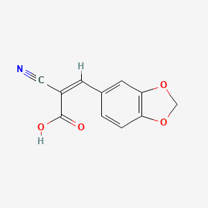 3-(Benzo[d][1,3]dioxol-5-yl)-2-cyanoacrylic acid chemical structure (CAS 51066-70-7)