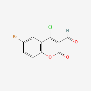 6-Bromo-4-chloro-2-oxo-2H-chromene-3-carbaldehyde chemical structure (CAS 51069-90-0)
