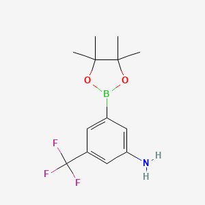 3-(4,4,5,5-Tetramethyl-1,3,2-dioxaborolan-2-yl)-5-(trifluoromethyl)aniline chemical structure (CAS 510771-54-7)