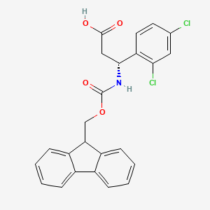 (R)-3-((((9H-Fluoren-9-yl)methoxy)carbonyl)amino)-3-(2,4-dichlorophenyl)propanoic acid chemical structure (CAS 511272-37-0)