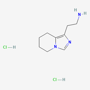 2-(5,6,7,8-Tetrahydroimidazo[1,5-a]pyridin-1-yl)ethan-1-amine dihydrochloride chemical structure (CAS 51132-15-1)