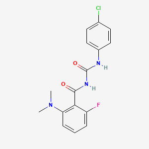 N-((4-Chlorophenyl)carbamoyl)-2-(dimethylamino)-6-fluorobenzamide chemical structure (CAS 51213-99-1)