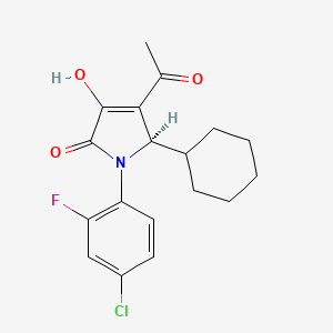 (R)-4-Acetyl-1-(4-chloro-2-fluorophenyl)-5-cyclohexyl-3-hydroxy-1,5-dihydro-2H-pyrrol-2-one chemical structure (CAS 512177-83-2)