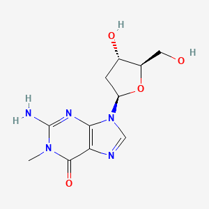 2-Amino-9-((2R,4S,5R)-4-hydroxy-5-(hydroxymethyl)tetrahydrofuran-2-yl)-1-methyl-1,9-dihydro-6H-purin-6-one chemical structure (CAS 5132-79-6)
