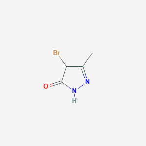 4-Bromo-3-methyl-1H-pyrazol-5(4H)-one chemical structure (CAS 51395-52-9)
