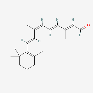 (2E,4E,6Z,8E)-3,7-Dimethyl-9-(2,6,6-trimethylcyclohex-1-en-1-yl)nona-2,4,6,8-tetraenal chemical structure (CAS 514-85-2)