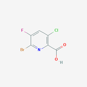 6-Bromo-3-chloro-5-fluoropicolinic acid chemical structure (CAS 514798-17-5)