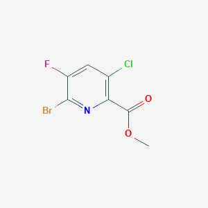 Methyl 6-bromo-3-chloro-5-fluoropicolinate chemical structure (CAS 514798-19-7)