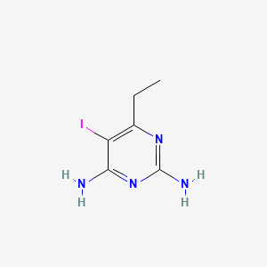 6-Ethyl-5-iodopyrimidine-2,4-diamine chemical structure (CAS 514854-13-8)