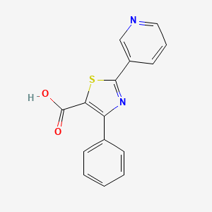 4-Phenyl-2-(pyridin-3-yl)thiazole-5-carboxylic acid chemical structure (CAS 51492-89-8)