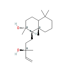 (1R,2R,4aS,8aS)-1-((R)-3-Hydroxy-3-methylpent-4-en-1-yl)-2,5,5,8a-tetramethyldecahydronaphthalen-2-ol chemical structure (CAS 515-03-7)