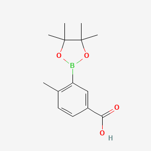 4-Methyl-3-(4,4,5,5-tetramethyl-[1,3,2]dioxaborolan-2-yl)benzoic acid chemical structure (CAS 515131-35-8)